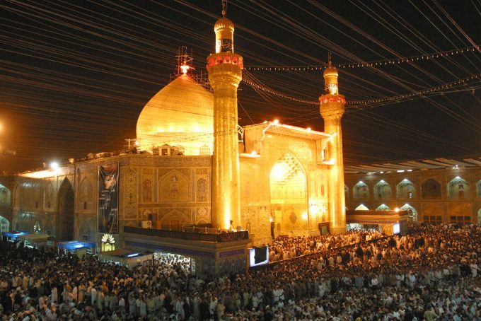The shrine of Imam Ali in Najaf, shown here in 2007, is one of the holiest Shiite Muslim sites. The quiet city is home to numerous clerics, who traditionally do not involve themselves in politics.